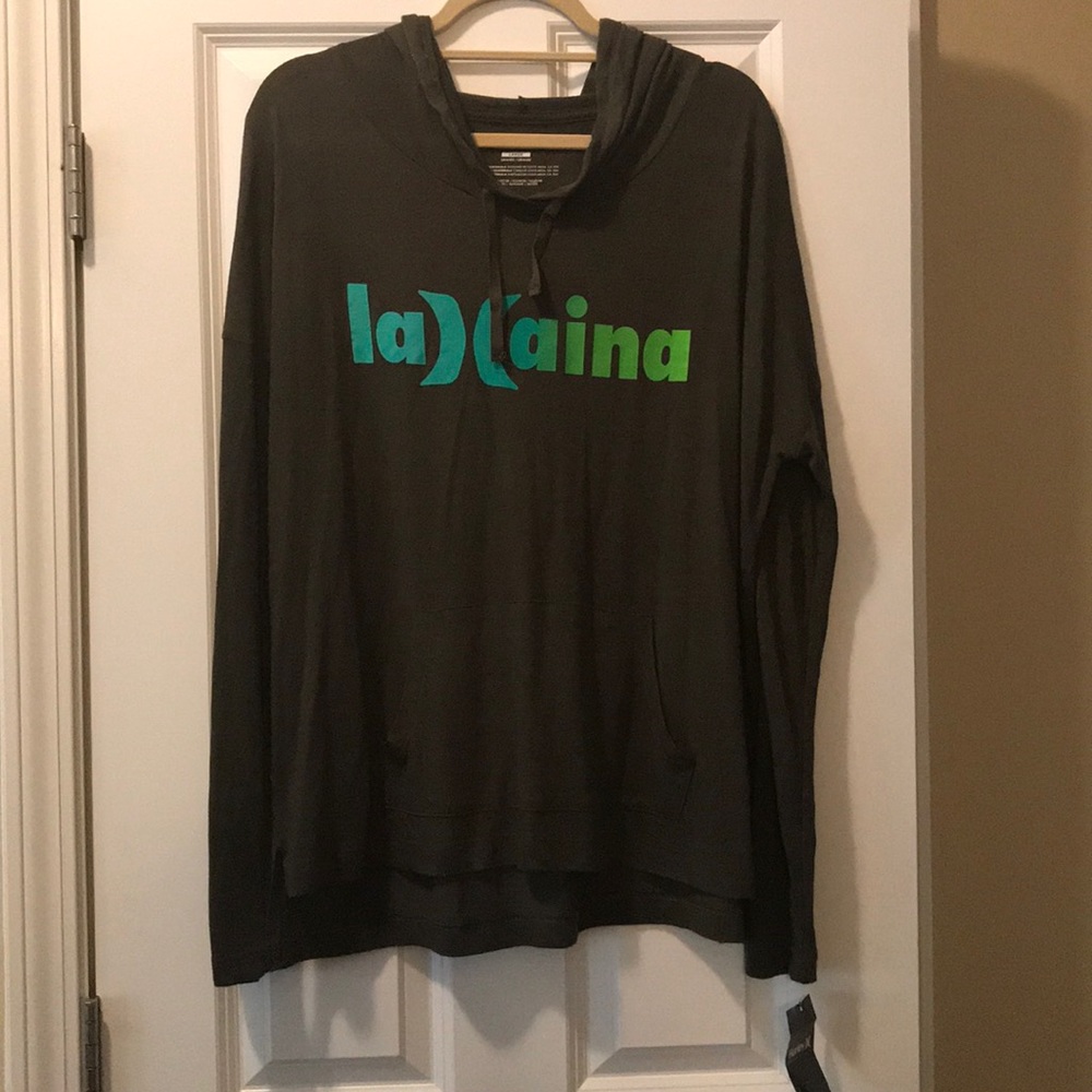 Hurley Long Sleeved Tee with Hood and front pocket